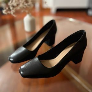 Clarks Genuine Leather Chunky Low Heels